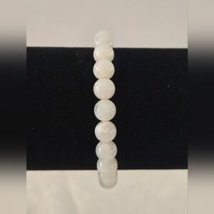 Natural Moonstone White Gemstone Beaded Bracelet